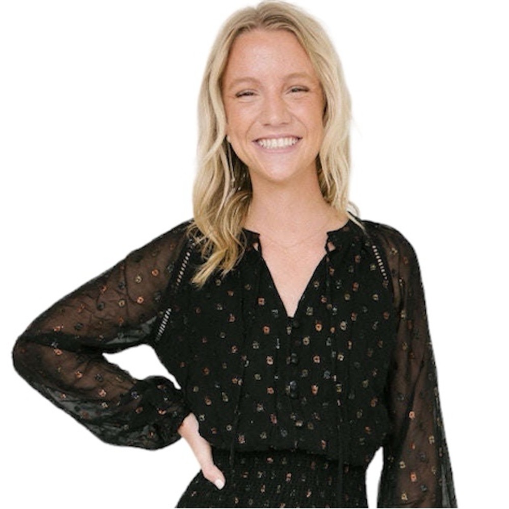 Allison New York Black Metallic Top N273-45